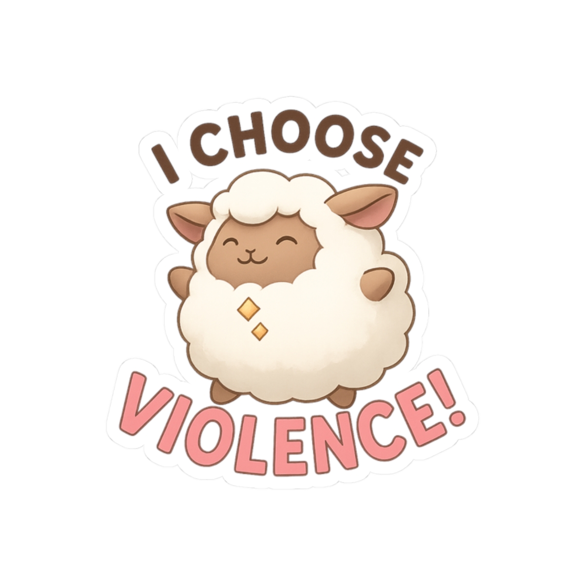 I Choose Violence Lamball Pal Sticker | Funny Gaming Decal - alternate angle 3, merchandise