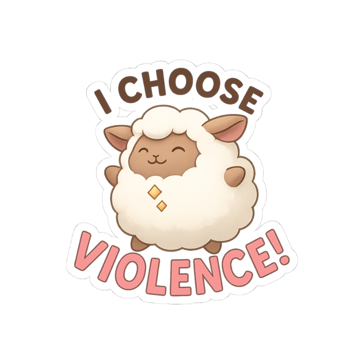 I Choose Violence Lamball Pal Sticker | Funny Gaming Decal - alternate angle 1, merchandise