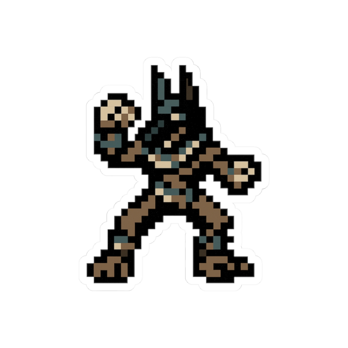 Retro Pixel Anubis Sticker | Mythical 8-Bit Vinyl Decal - alternate angle 3, merchandise