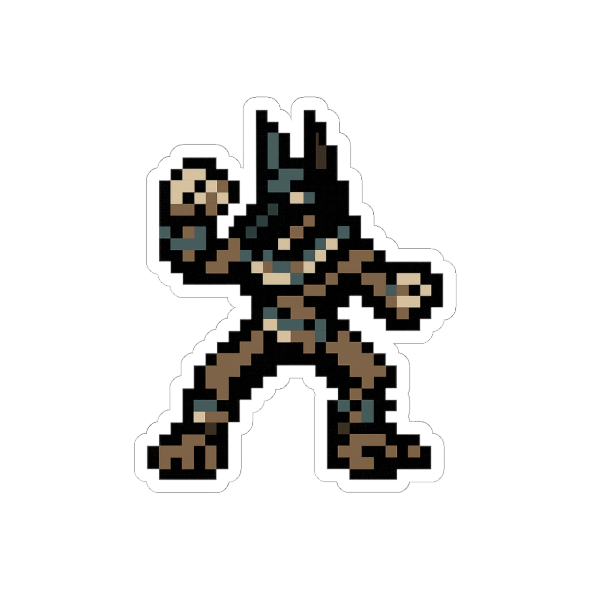Retro Pixel Anubis Sticker | Mythical 8-Bit Vinyl Decal - alternate angle 2, merchandise