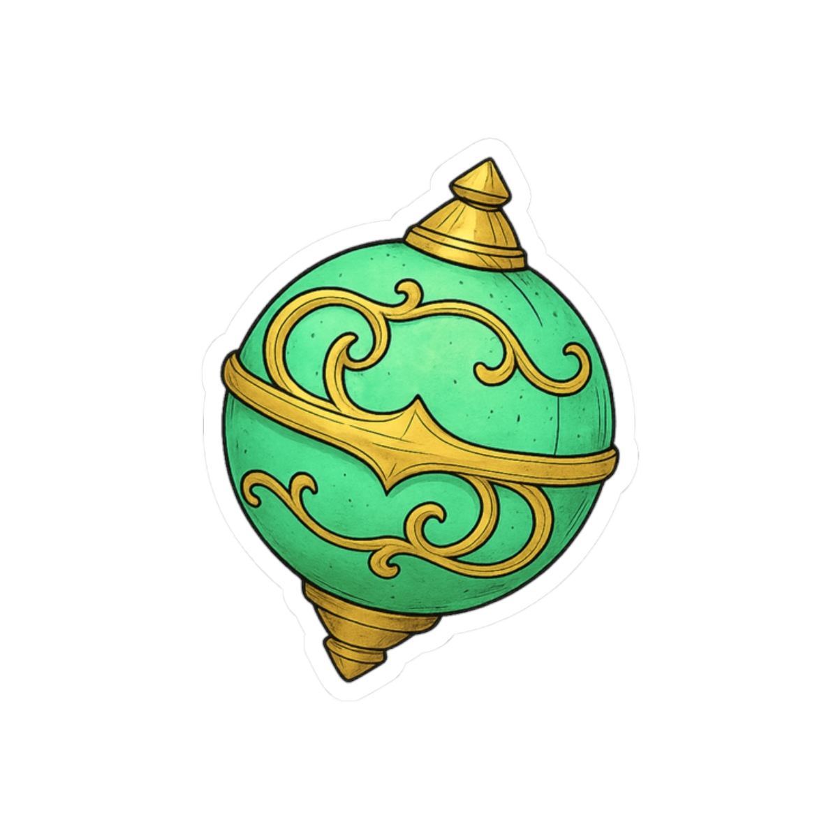Pal Sphere Green Sticker | Whimsical Cute Vinyl Decal - alternate angle 3, merchandise