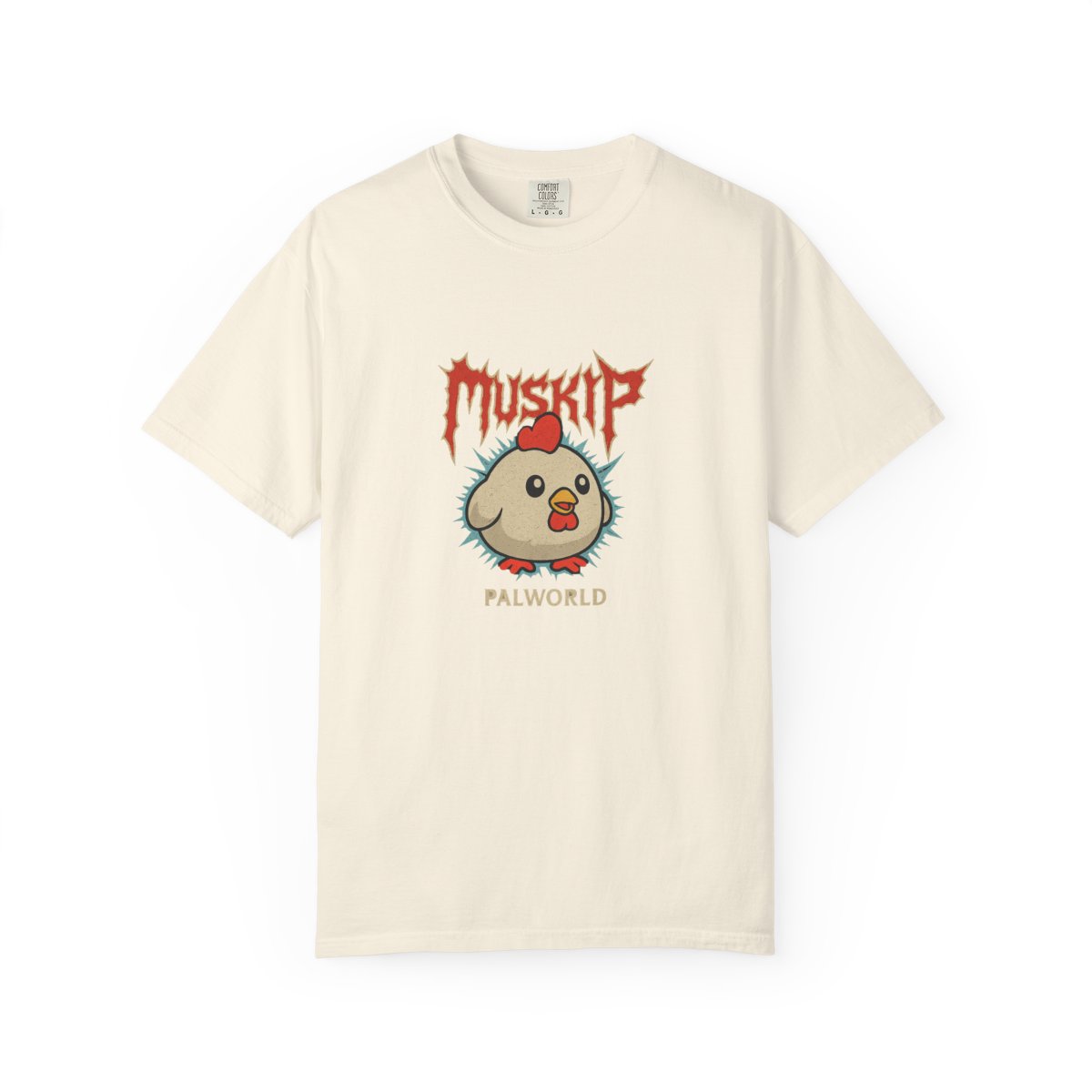 Chikipi Heavy Metal Portrait Palworld T-Shirt - alternate angle 2, merchandise