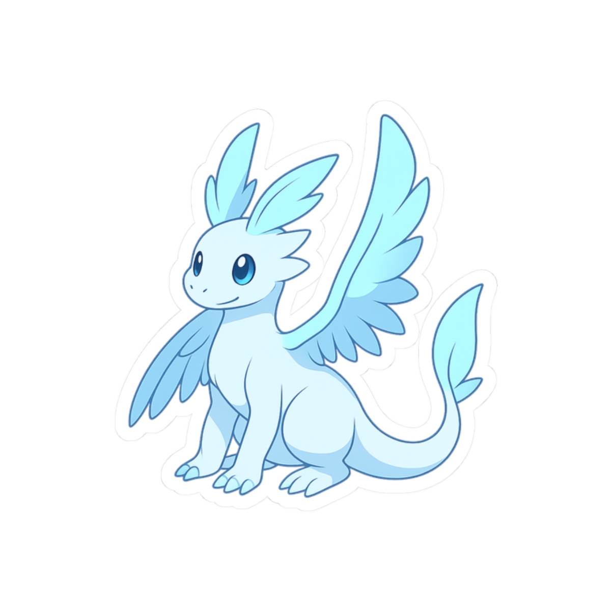 Adorable Baby Quivern Sticker | Cute Pokémon Vinyl Decal - alternate angle 3, merchandise
