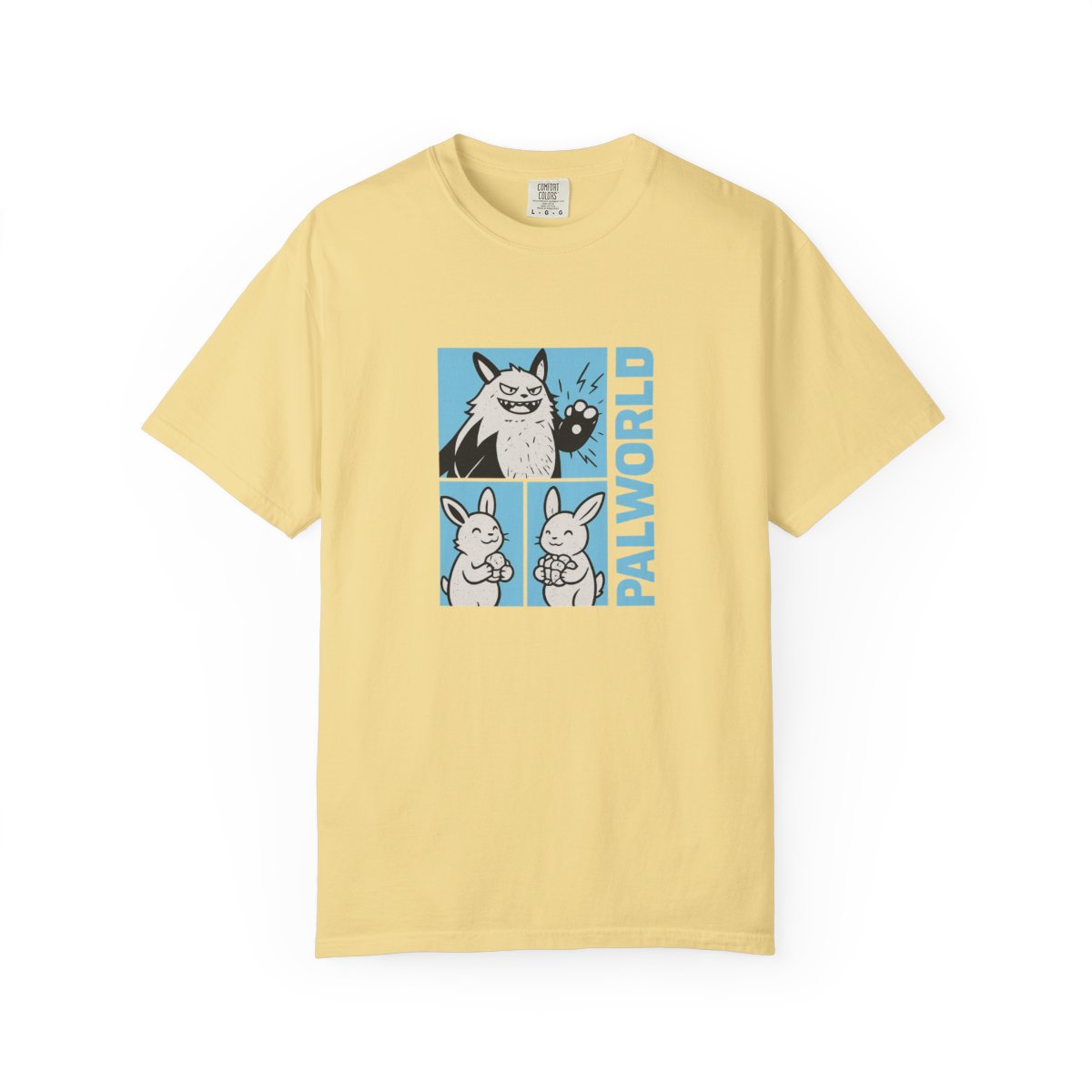 Palworld Character Collage Black and White T-Shirt - alternate angle 5, merchandise