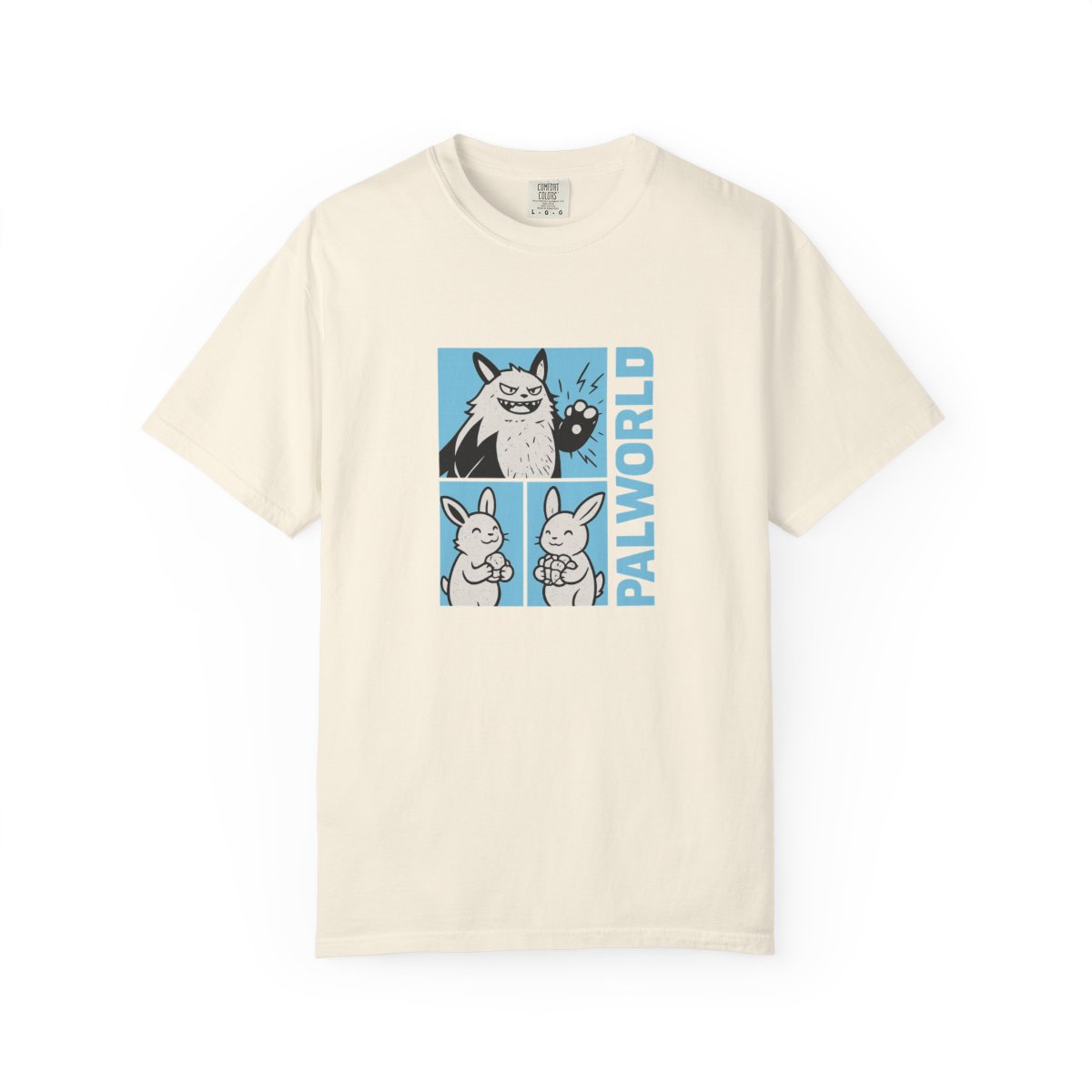 Palworld Character Collage Black and White T-Shirt - alternate angle 4, merchandise
