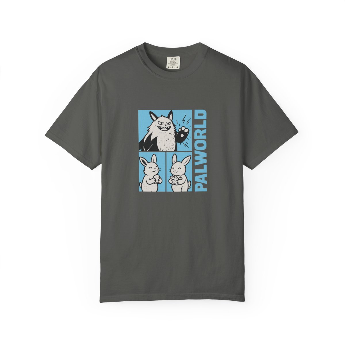 Palworld Character Collage Black and White T-Shirt - alternate angle 2, merchandise