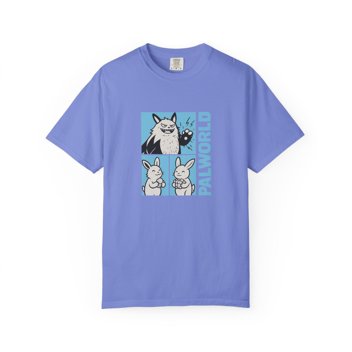 Palworld Character Collage Black and White T-Shirt - alternate angle 3, merchandise