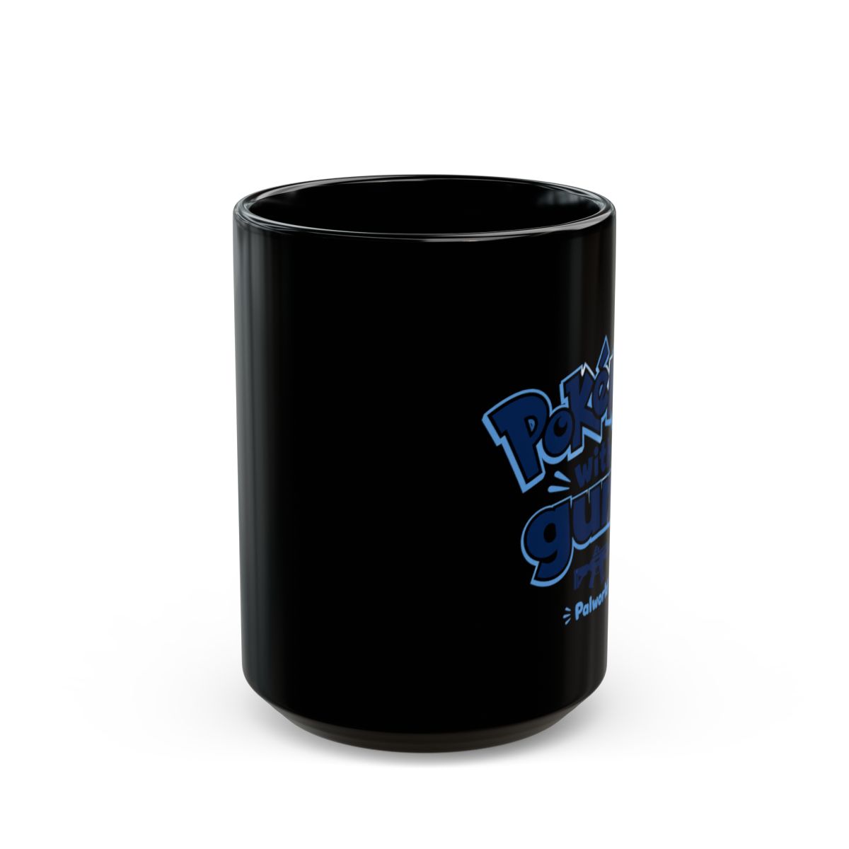 Palworld "Pokémon with guns" Black Mug - alternate angle 2, merchandise