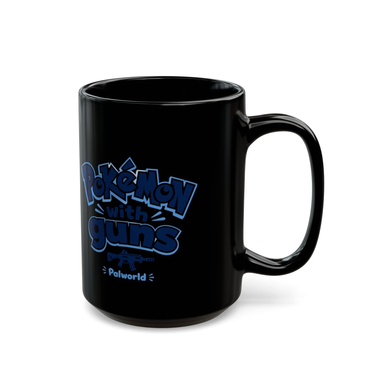 Palworld "Pokémon with guns" Black Mug - alternate angle 5, merchandise