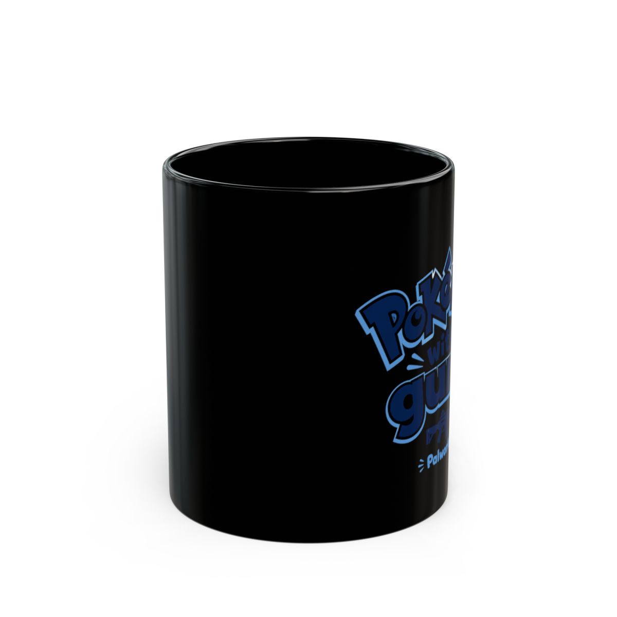 Palworld "Pokémon with guns" Black Mug - alternate angle 1, merchandise