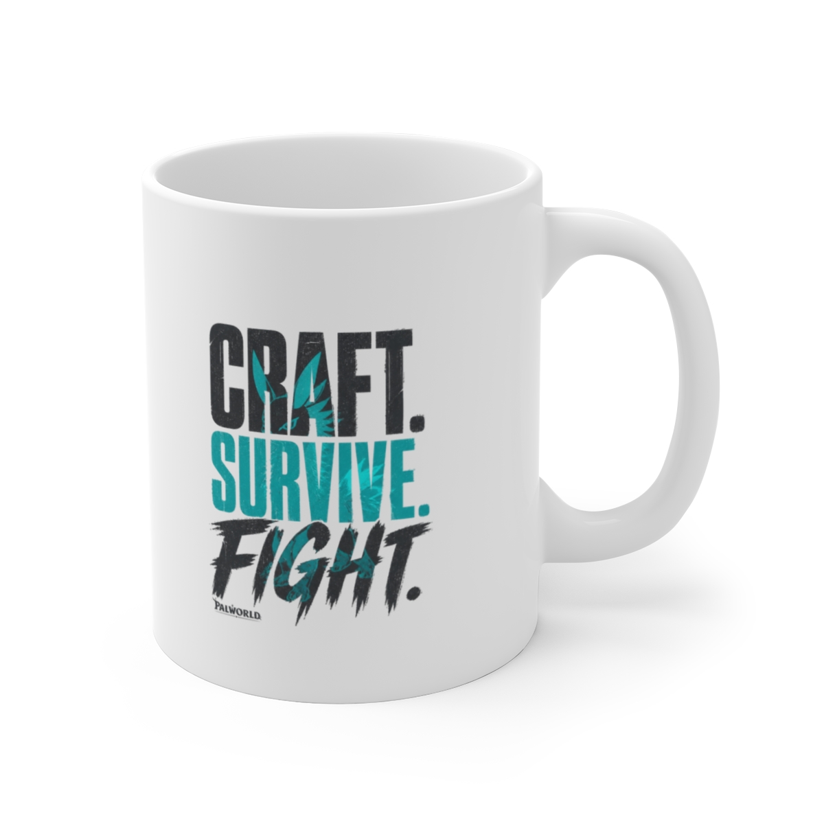 Palworld "Craft. Survive. Fight." White Mug