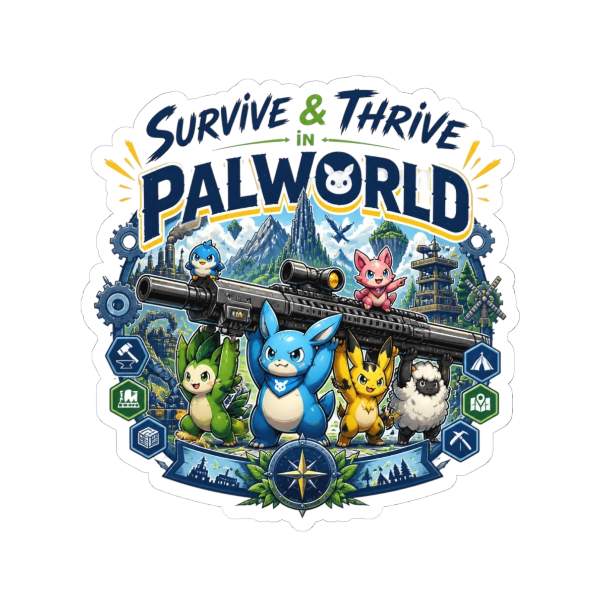 Palworld "Survive & Thrive in Palworld" Sticker