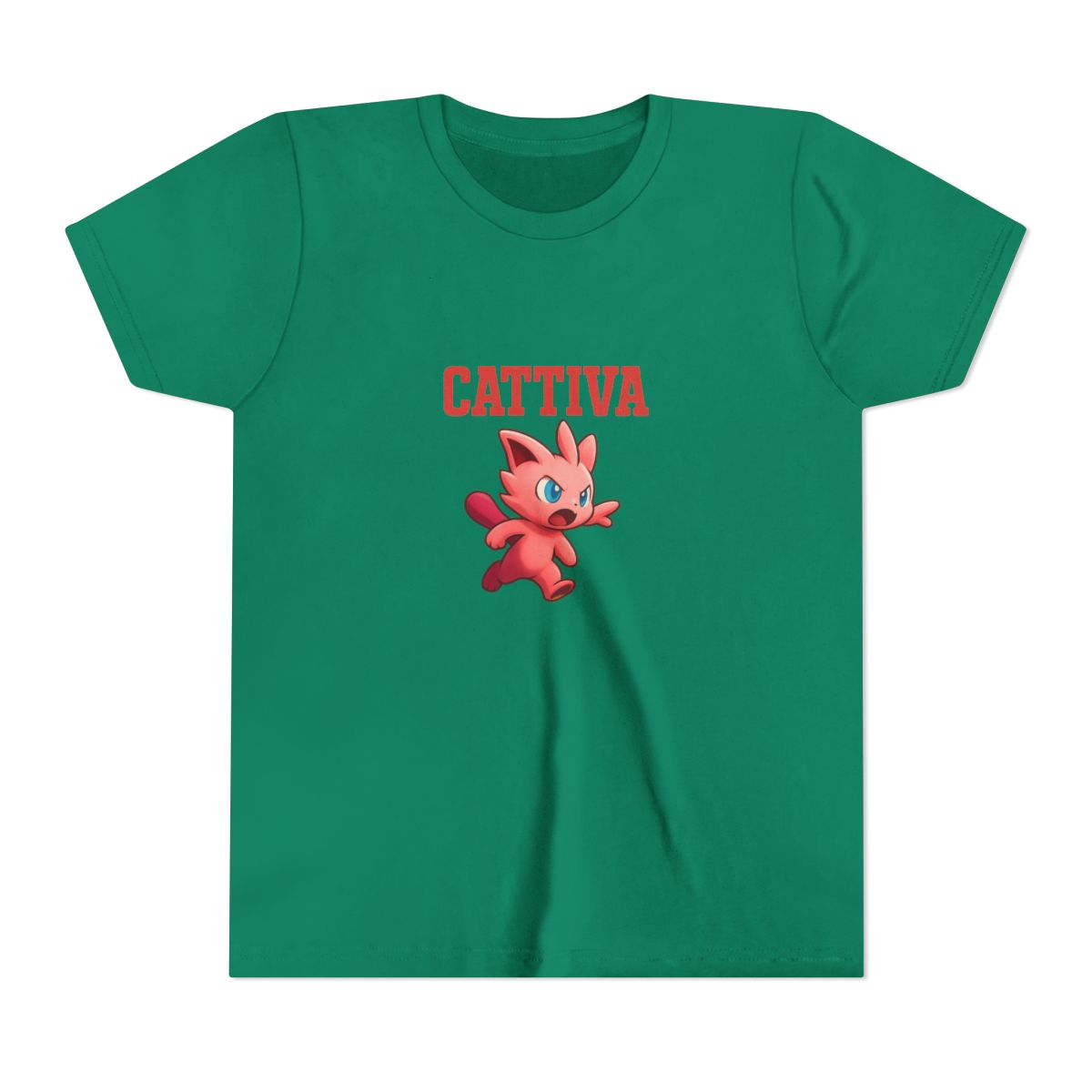 Cattiva Naughty Cat Graphic Kids T-Shirt - alternate angle 2, merchandise