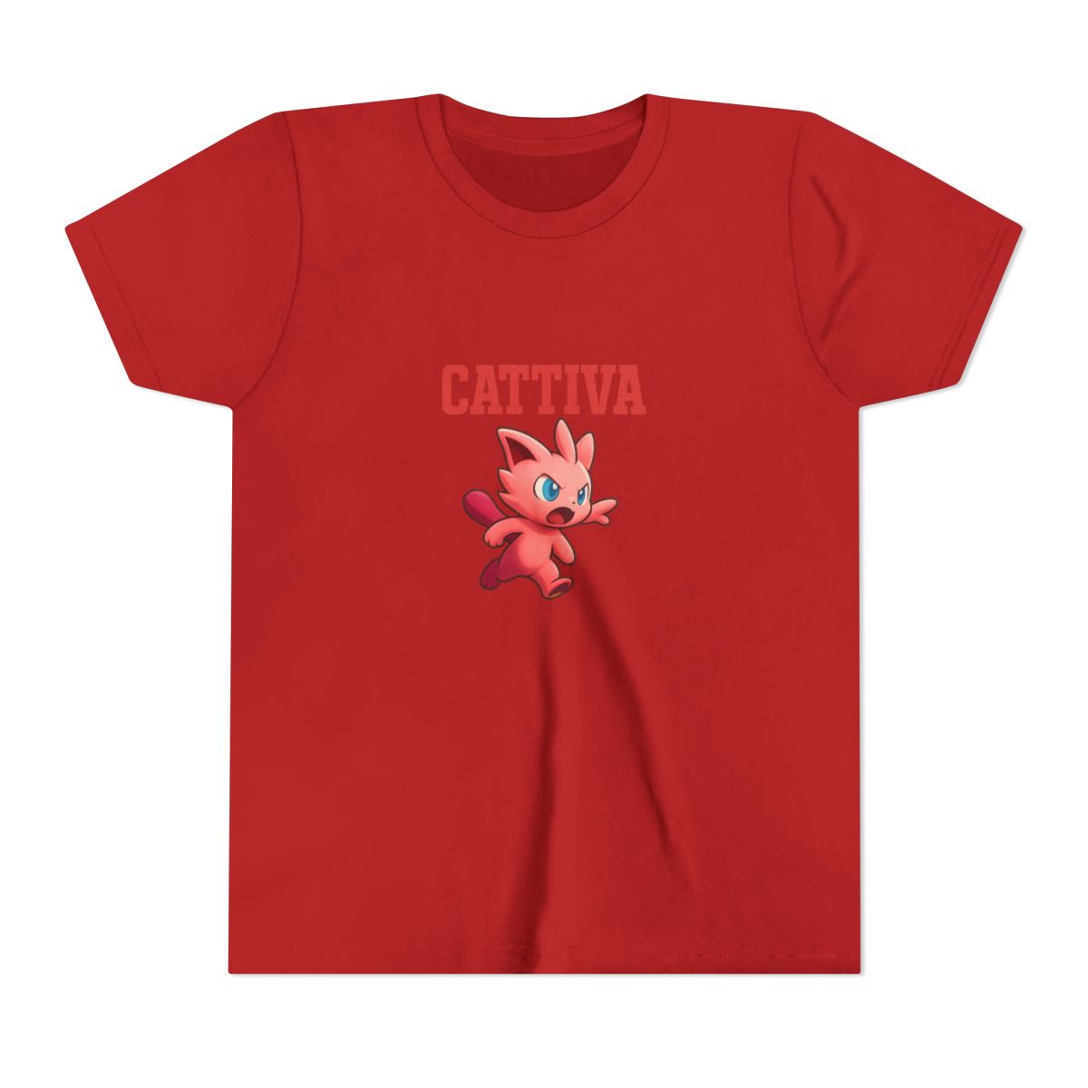Cattiva Naughty Cat Graphic Kids T-Shirt - alternate angle 5, merchandise