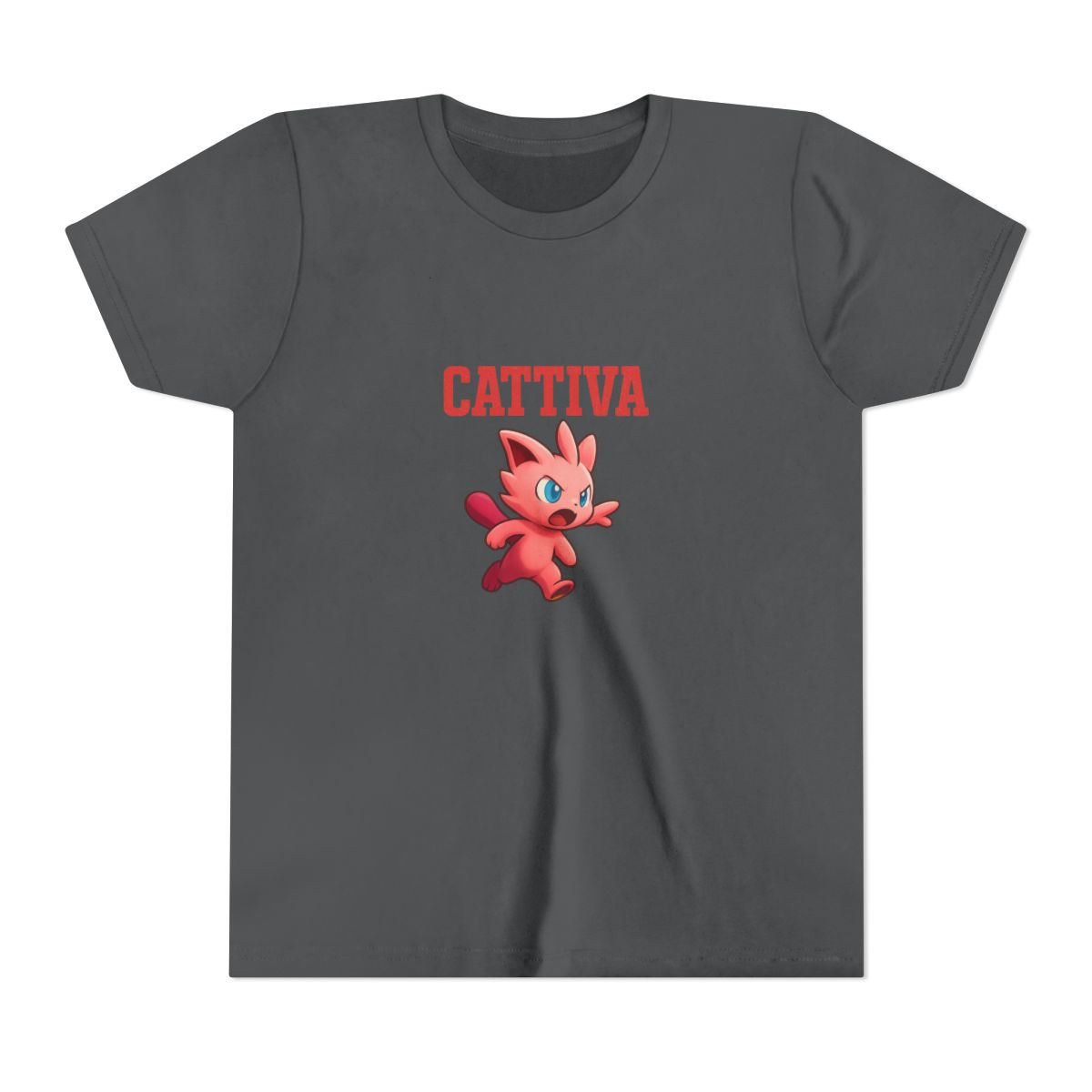 Cattiva Naughty Cat Graphic Kids T-Shirt - alternate angle 4, merchandise