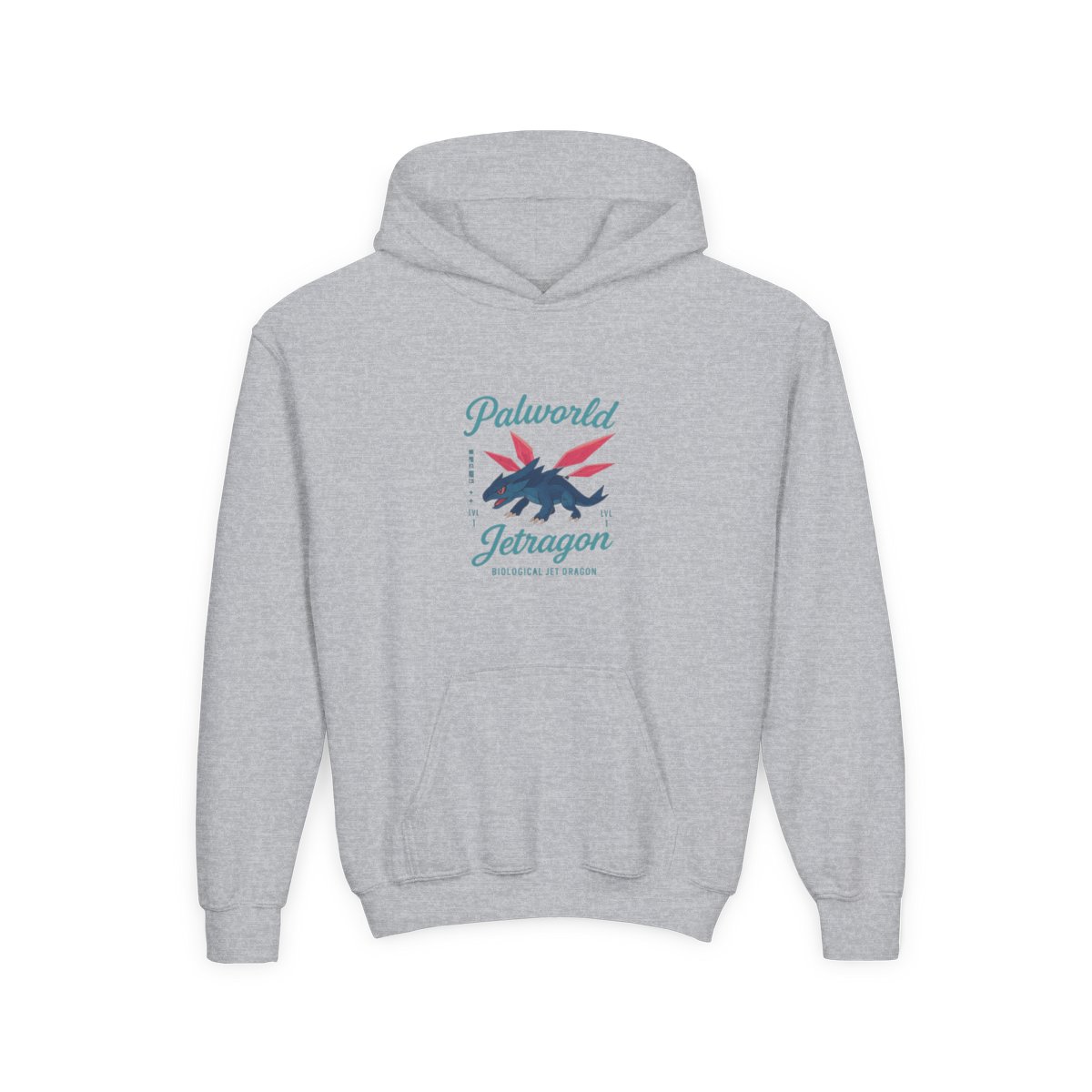 Jetragon Palworld Merch Kids Hoodie | Pal Fan Gift Graphic Back Print - alternate angle 2, merchandise