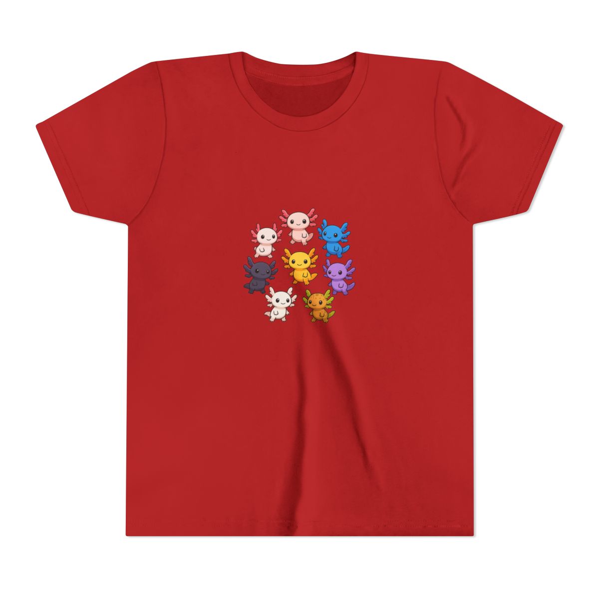 Kawaii Axolotls Around the World Kids T Shirt