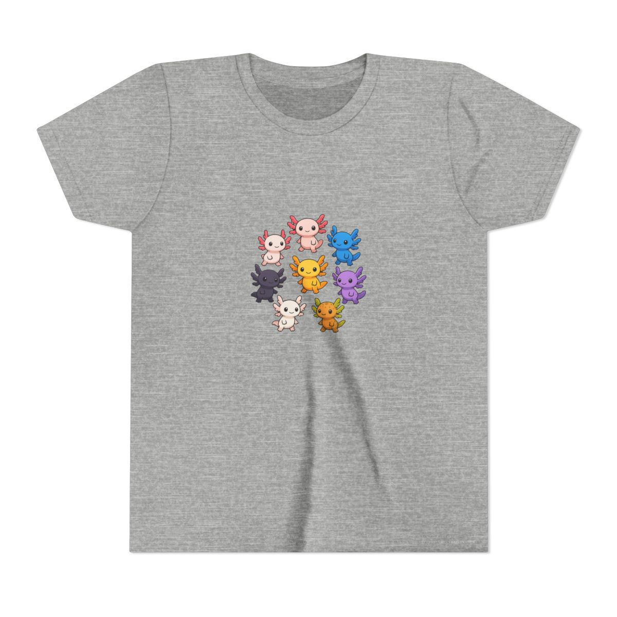 Kawaii Axolotls Around the World Kids T Shirt - alternate angle 3, merchandise