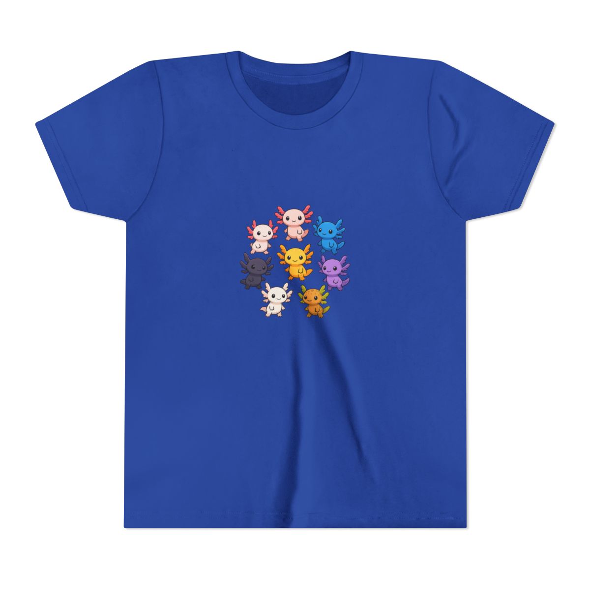 Kawaii Axolotls Around the World Kids T Shirt - alternate angle 4, merchandise