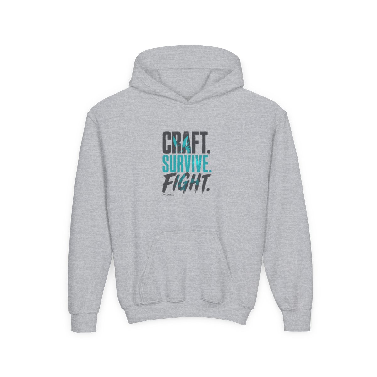 Palworld "Craft. Survive. Fight." Kids Hoodie - alternate angle 3, merchandise