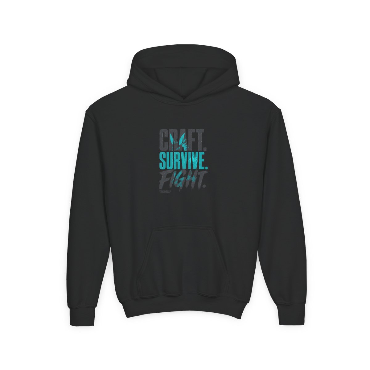 Palworld "Craft. Survive. Fight." Kids Hoodie - alternate angle 2, merchandise