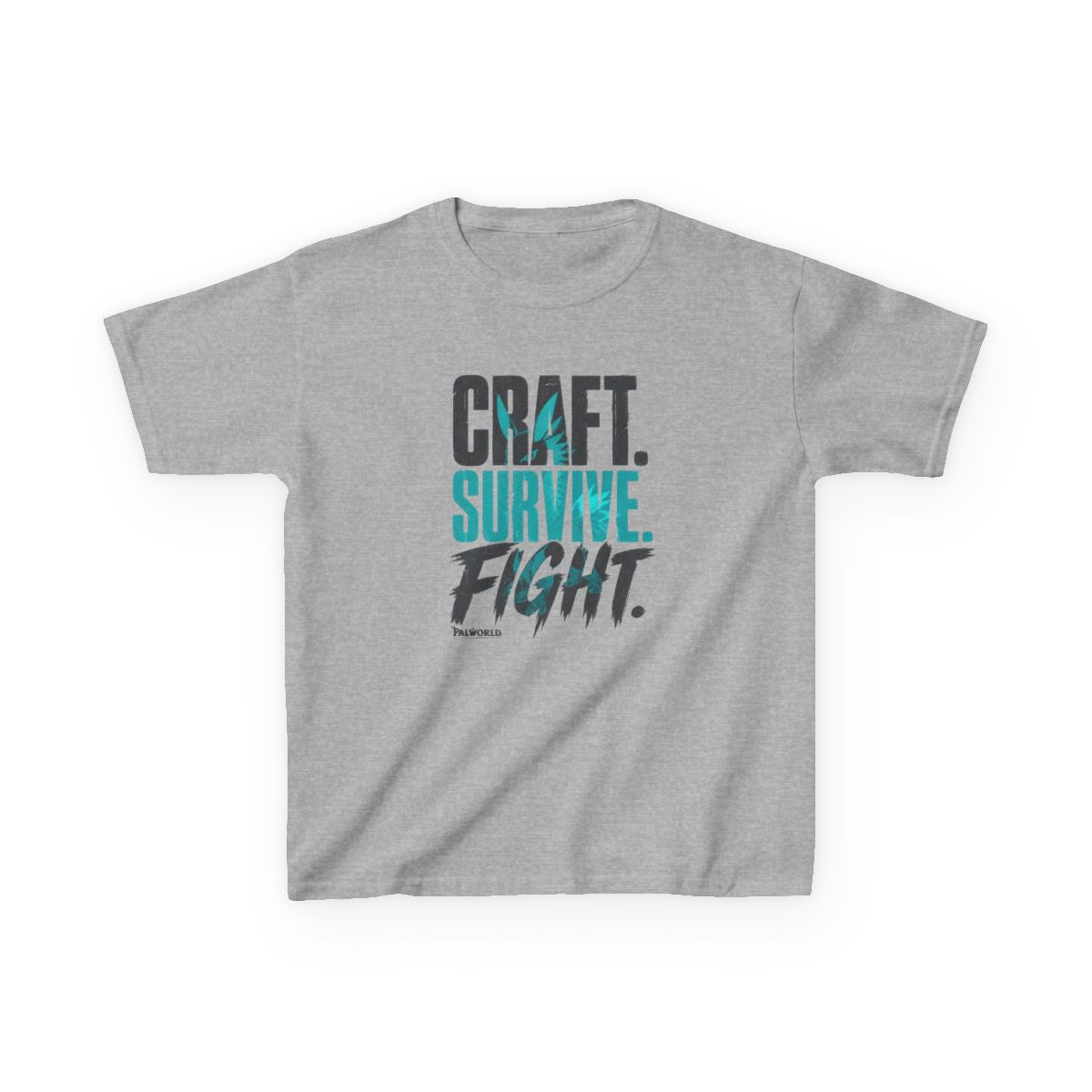 Palworld "Craft. Survive. Fight." Unisex Kids Tee - alternate angle 3, merchandise