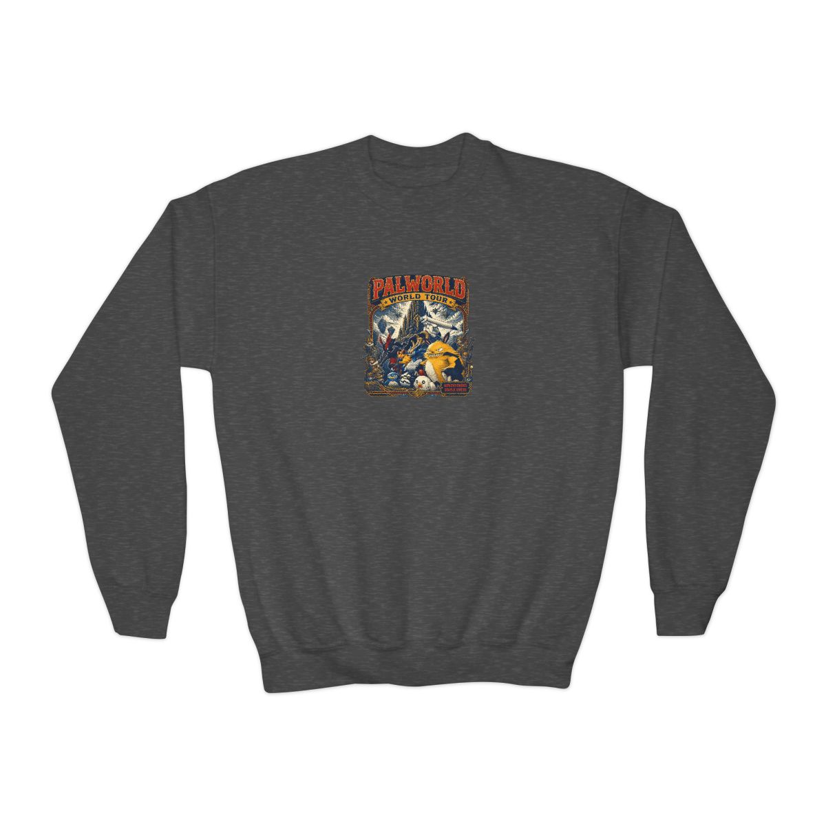 Palworld "Palworld World Tour" Kids Crewneck - alternate angle 3, merchandise