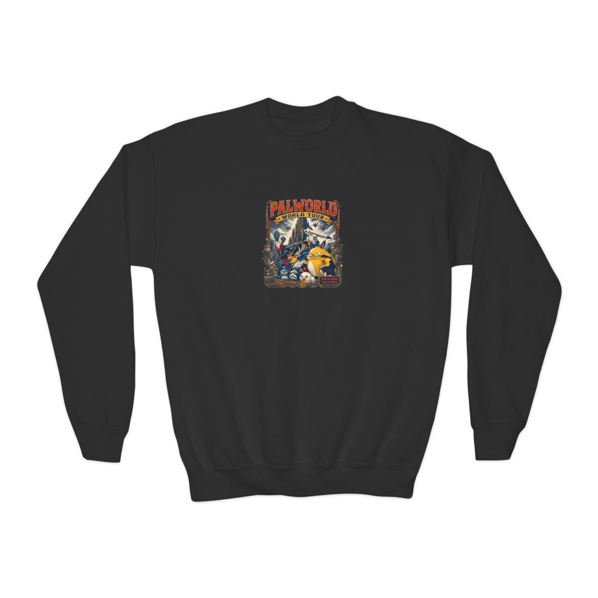 Palworld "Palworld World Tour" Kids Crewneck - alternate angle 2, merchandise