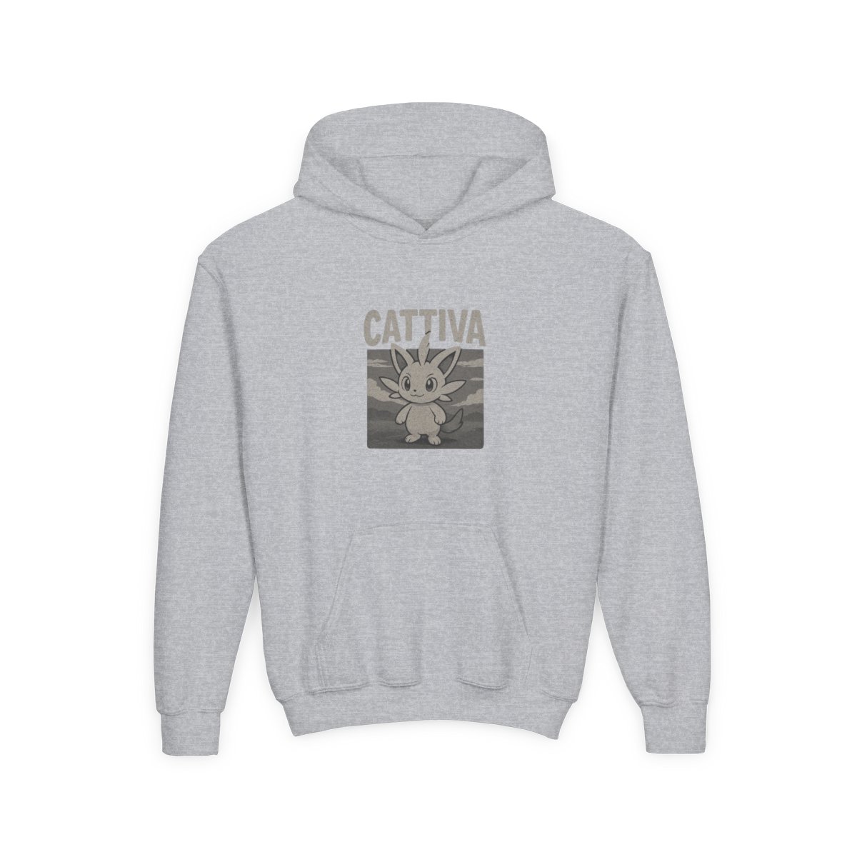 Palworld Cattiva Nature Portrait Pullover Kids Hoodie - alternate angle 2, merchandise
