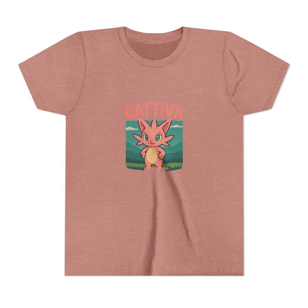 Palworld Cattiva Nature Portrait V-Neck Kids T-Shirt - alternate angle 2, merchandise