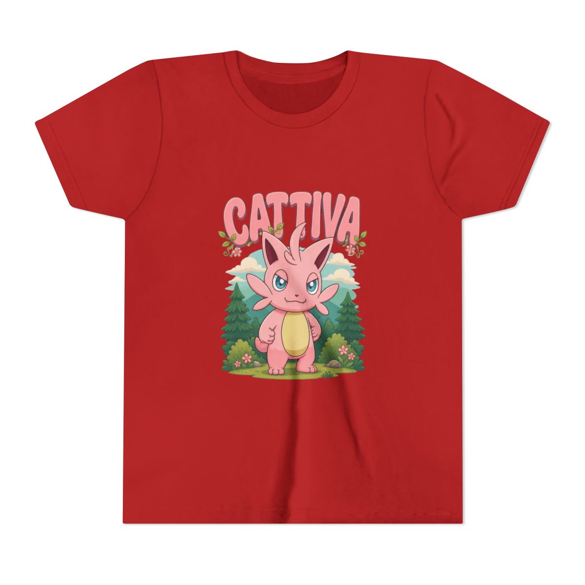 Palworld Cattiva Nature Scene Character Portrait V Kids T Shirt