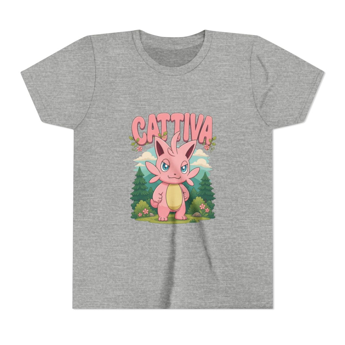 Palworld Cattiva Nature Scene Character Portrait V Kids T Shirt - alternate angle 3, merchandise