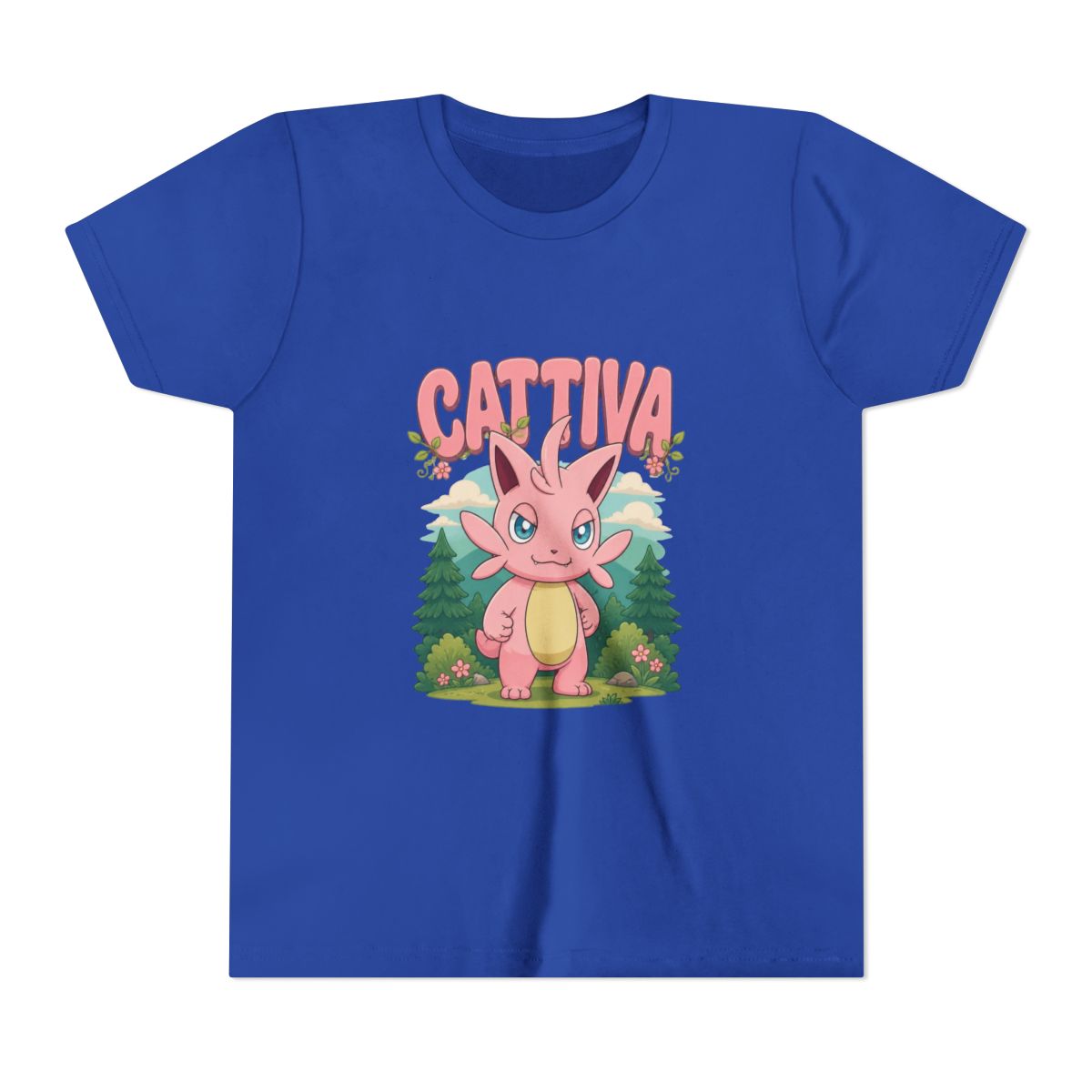 Palworld Cattiva Nature Scene Character Portrait V Kids T Shirt - alternate angle 4, merchandise