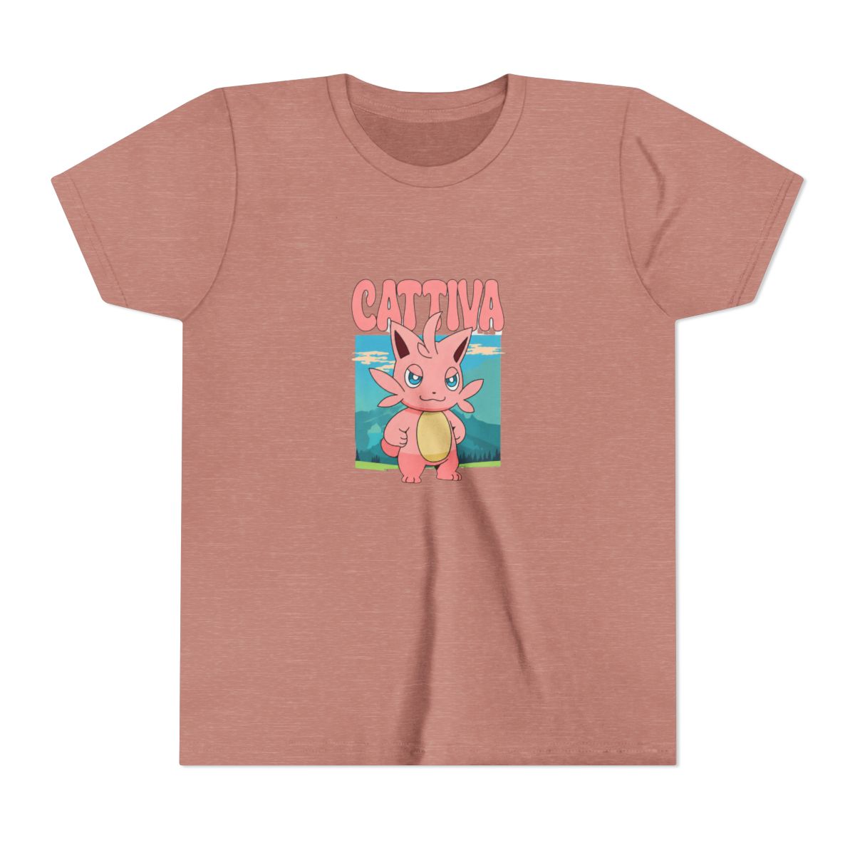 Palworld Cattiva Nature Scene Character Portrait Video Game Kids T Shirt - alternate angle 3, merchandise
