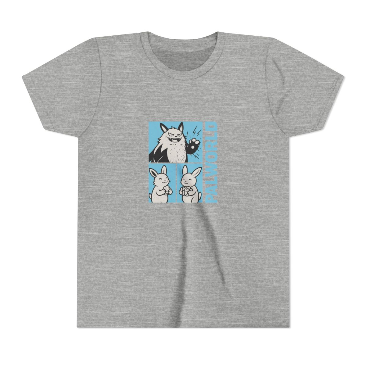 Palworld Character Collage Black and White Kids T-Shirt - alternate angle 4, merchandise